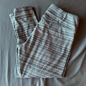 Marika Gray and White Striped Leggings